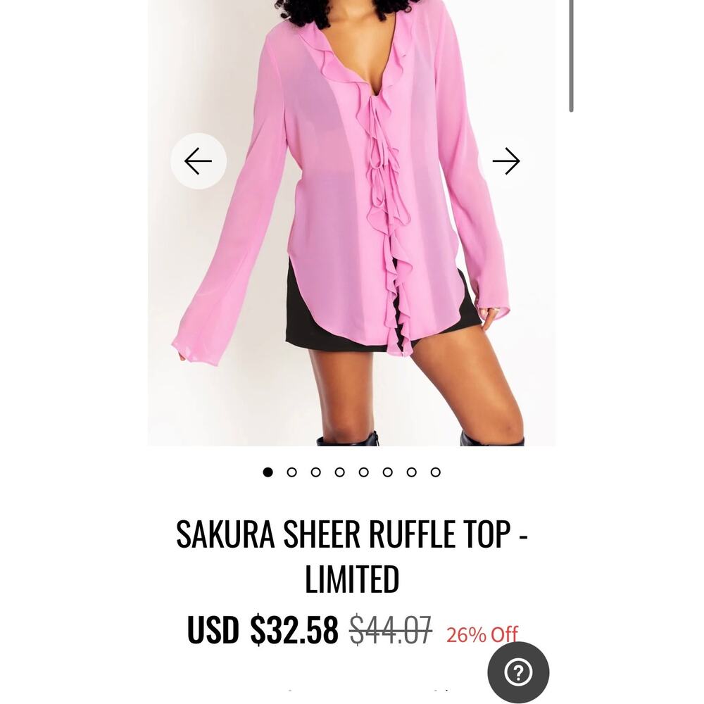 BlackMilk Sakura Sheer Ruffle Top - Limited (SOLD OUT)